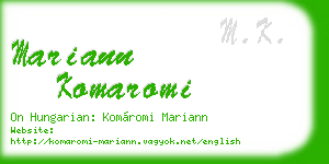 mariann komaromi business card